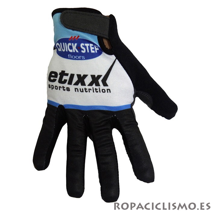 2020 Etixx Quick Step Guantes Largos Negro Blanco